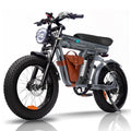 Gray SmartTravel electric bike with a brown bag 