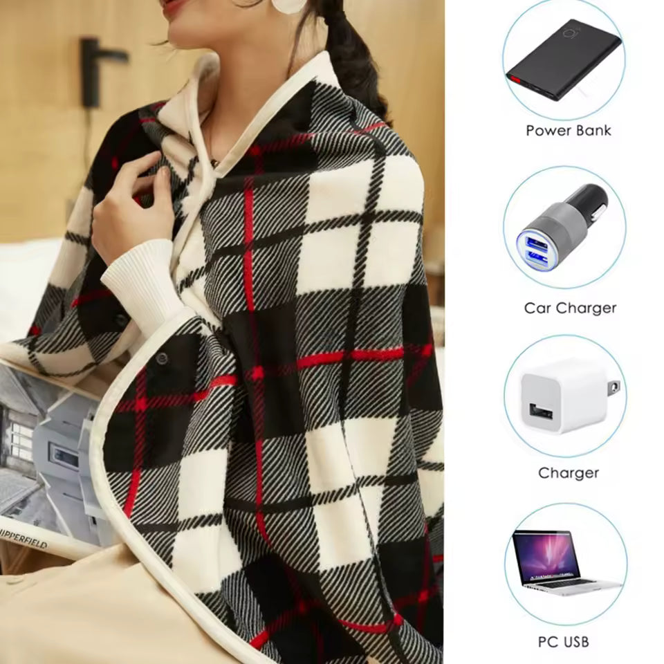 CozyGlow USB Electric Heated Poncho Wrap