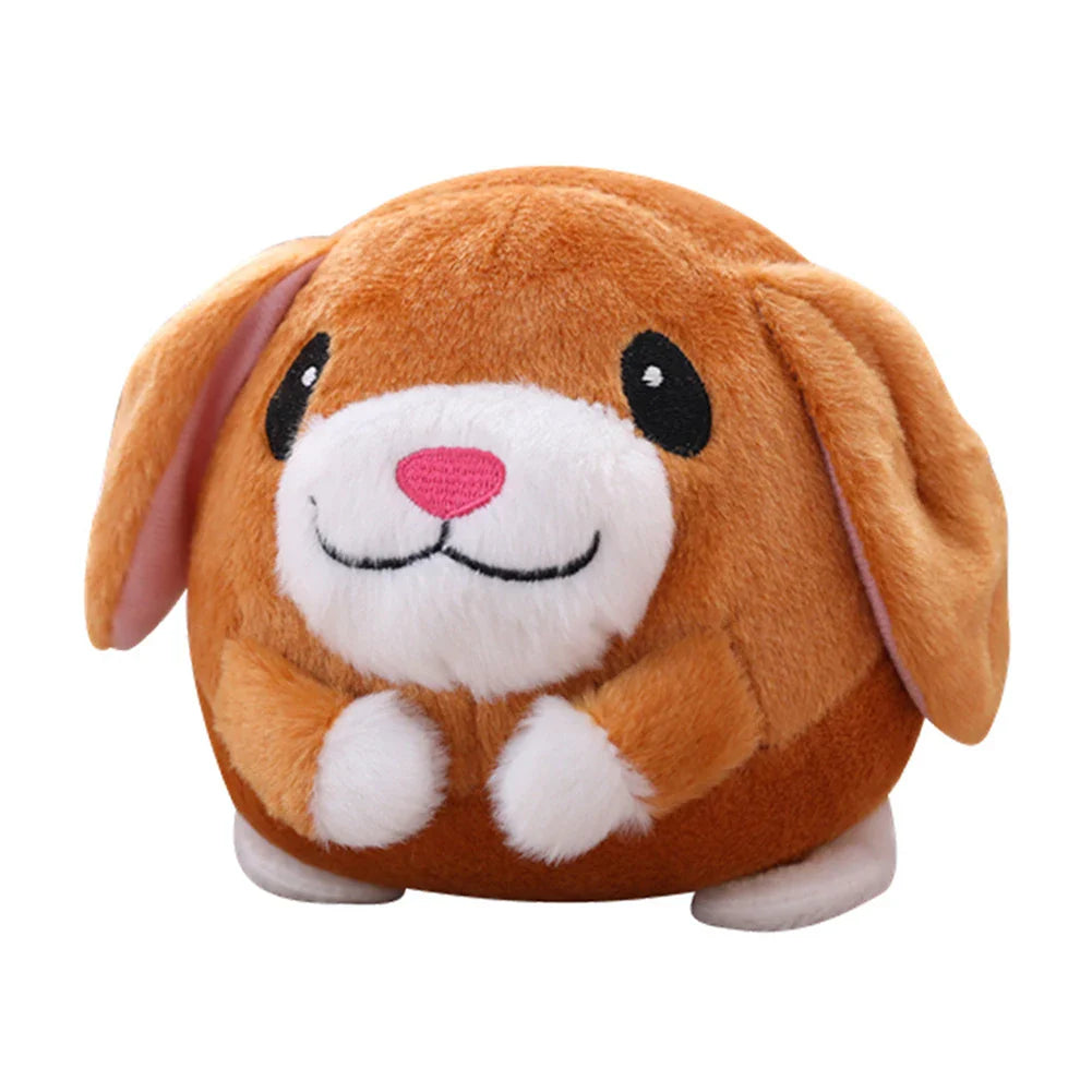 Plush Bouncing Dog Toy Interactive Squeaky Self-Moving Bite-Resistant
