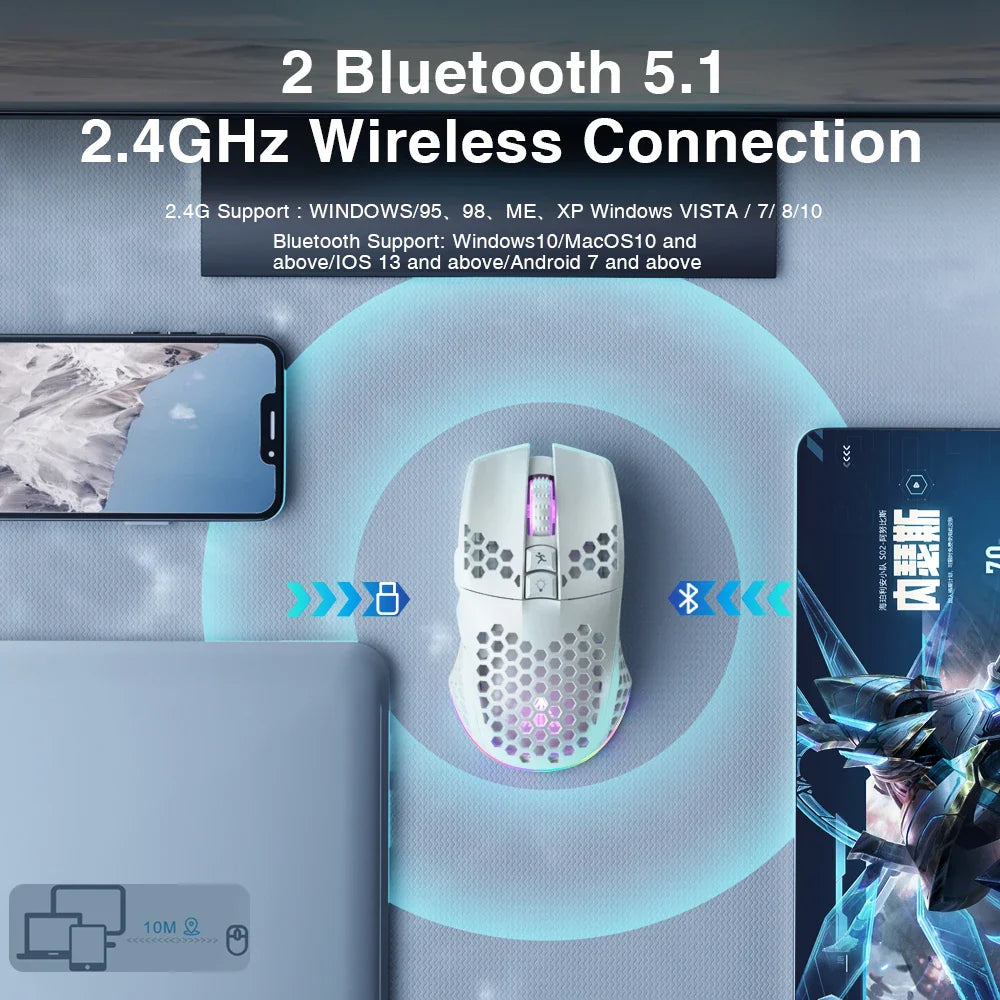 AULA 3-Mode Connection Wireless Rechargeable Gaming Mouse