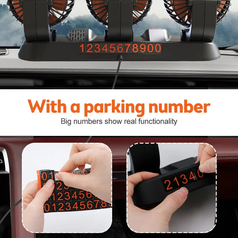 3 Head Automotive Dashboard Electric Fan