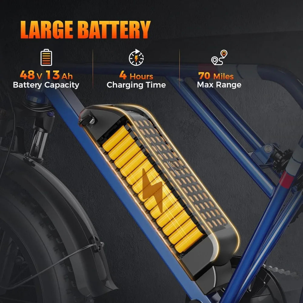 1200W Peak Electric Bike 7 Speed 30 mph