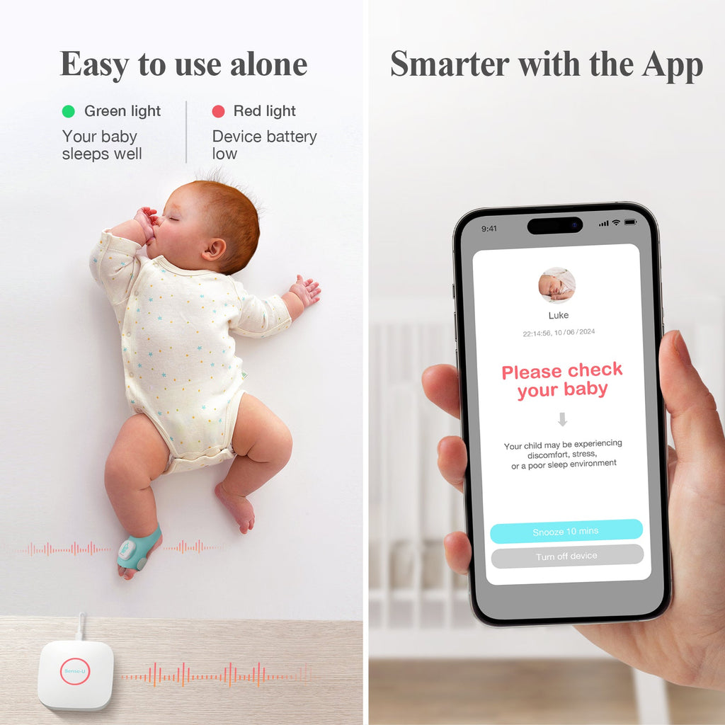 Sense-U Smart Sock Shoe 2 Baby Monitor tracks Heart Rate & Oxygen Levels