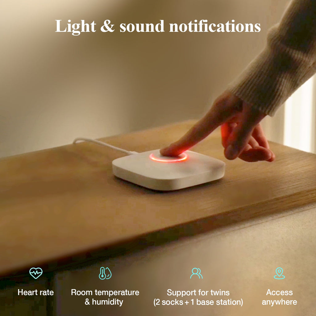 Sense-U Smart Sock Shoe 2 Baby Monitor tracks Heart Rate & Oxygen Levels