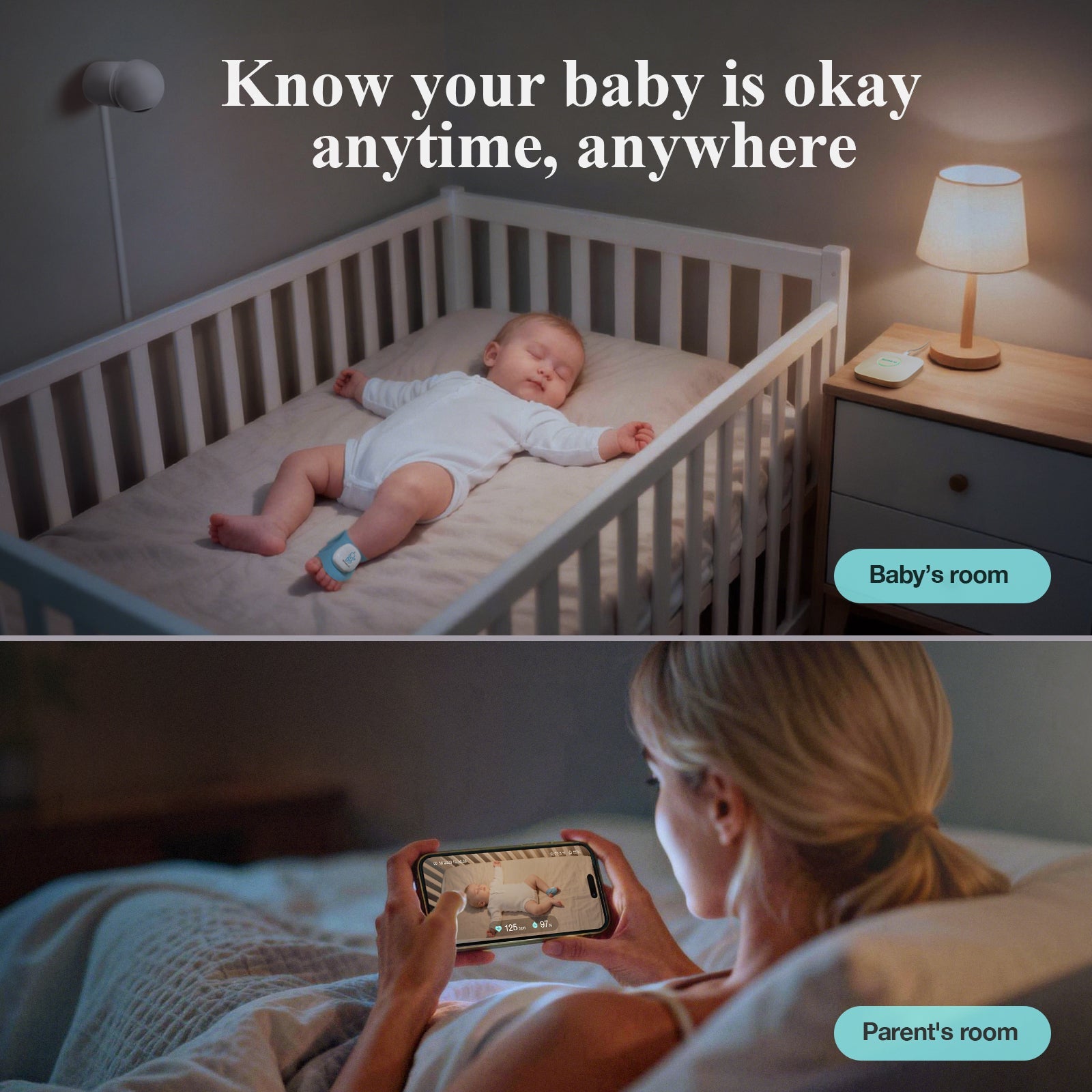 Sense-U Smart Sock Shoe 2 Baby Monitor tracks Heart Rate & Oxygen Levels