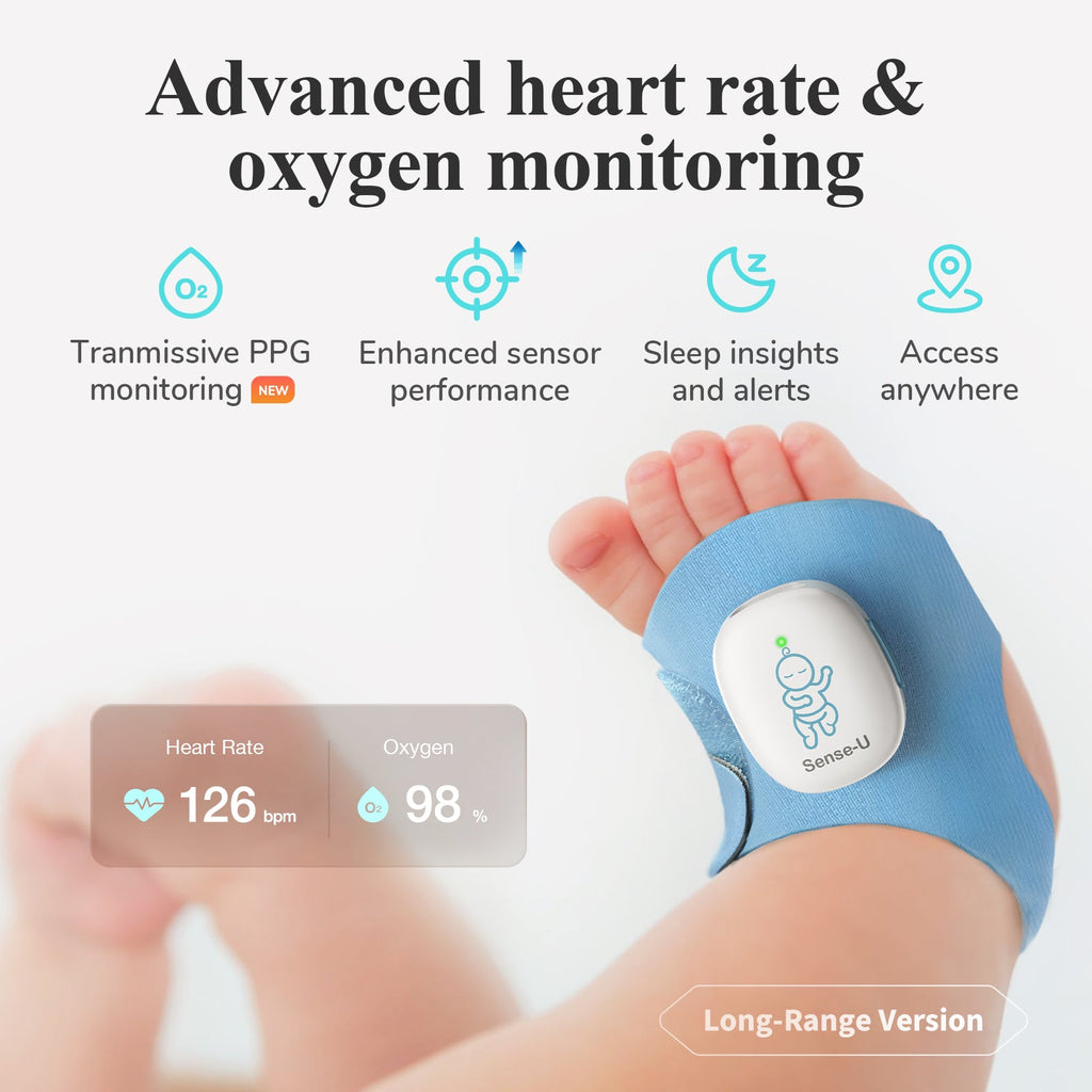 Sense-U Smart Sock Shoe 2 Baby Monitor tracks Heart Rate & Oxygen Levels