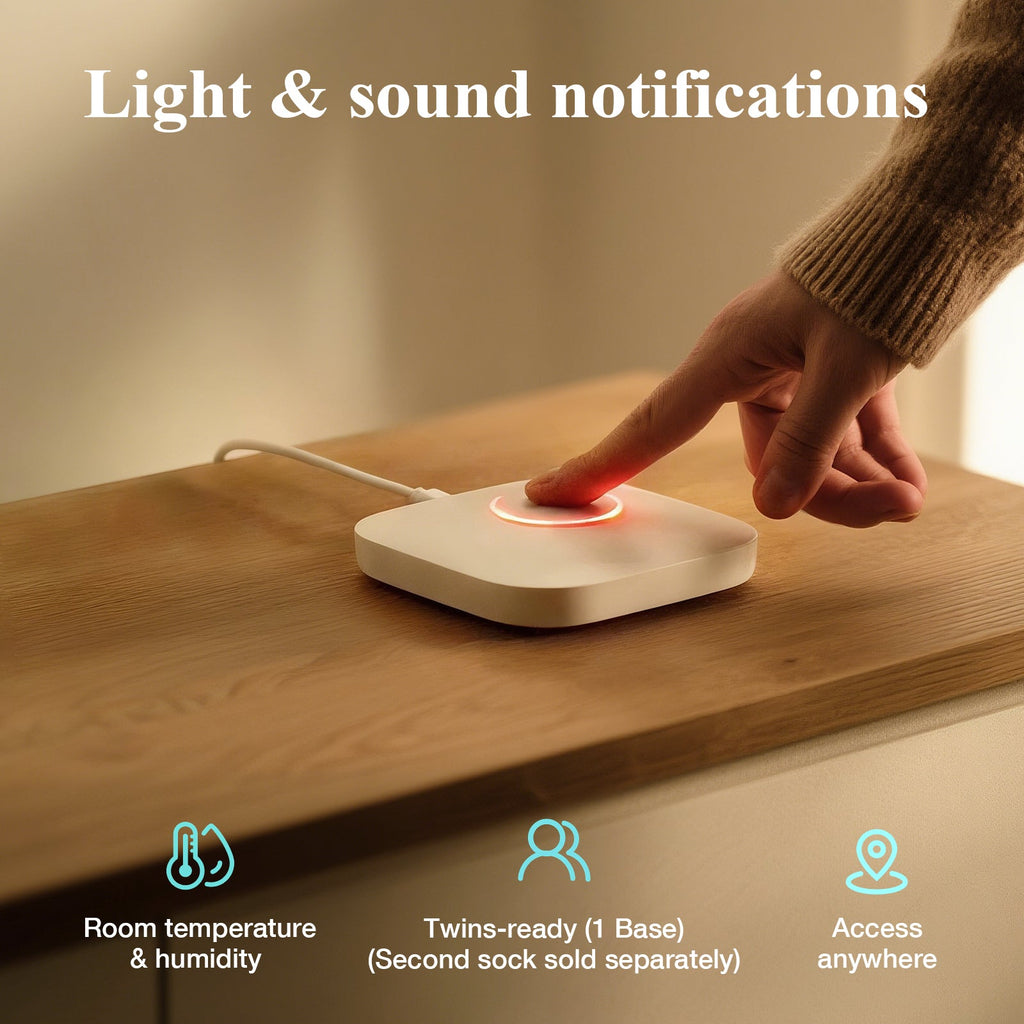 Sense-U Smart Sock Shoe 2 Baby Monitor tracks Heart Rate & Oxygen Levels