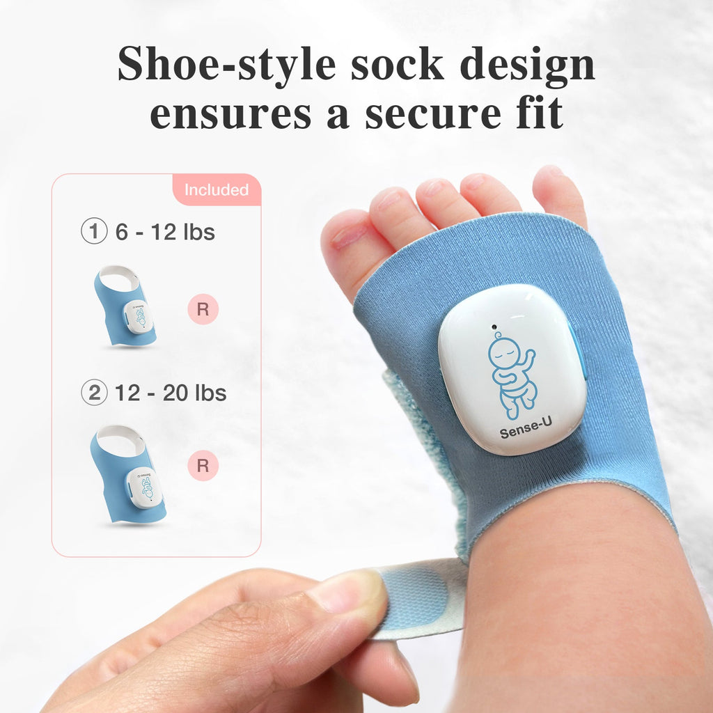 Sense-U Smart Sock Shoe 2 Baby Monitor tracks Heart Rate & Oxygen Levels