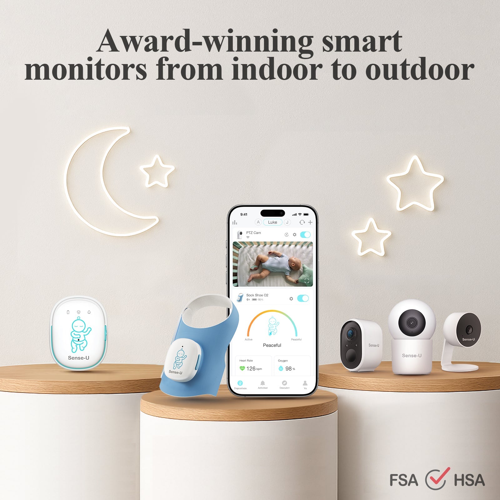 Sense-U Smart Sock Shoe 2 Baby Monitor tracks Heart Rate & Oxygen Levels