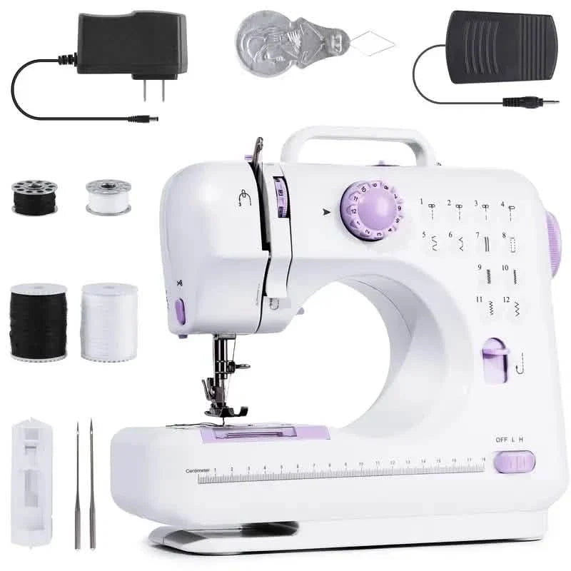 Pro Portable Electric Sewing Machine – 12 Stitches, Adjustable Speed