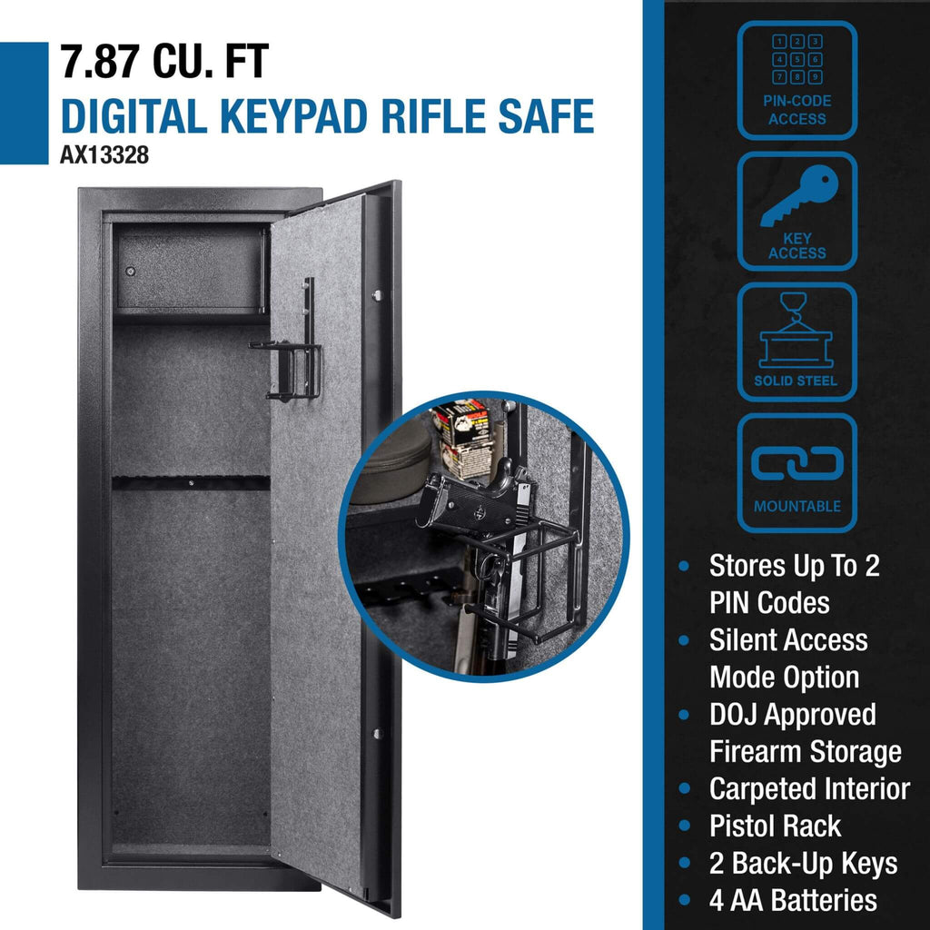 Barska 7.87 CF Extra-Large Rifle Gun Safe Electronic Keypad Secure Lock