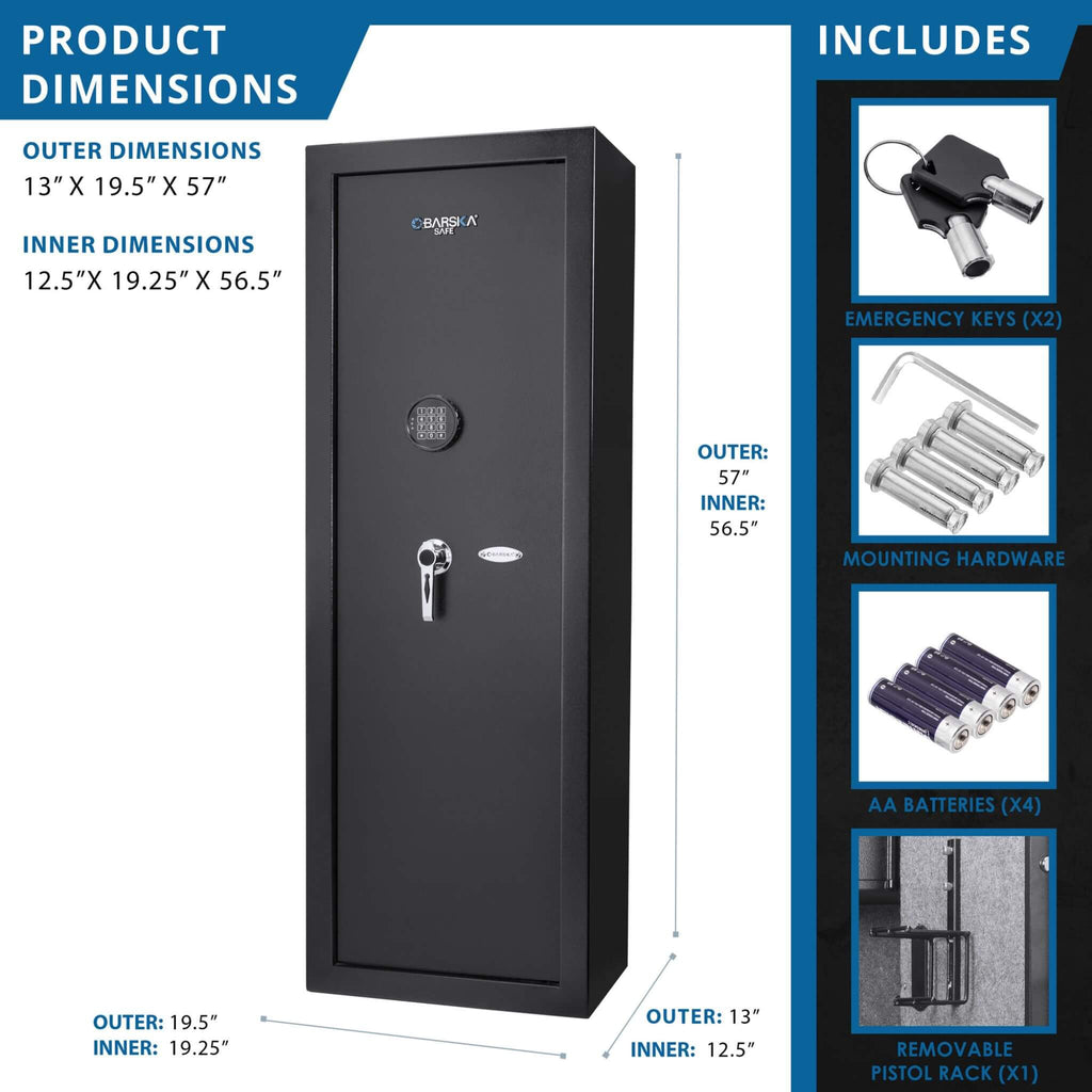 Barska 7.87 CF Extra-Large Rifle Gun Safe Electronic Keypad Secure Lock