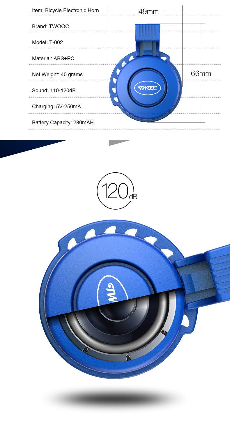 Mini Electric Bike Horn USB Rechargeable Waterproof
