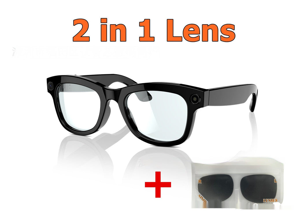 Smart Glasses 26 Languages Wide-Angle Camera Touch Control Wireless Music
