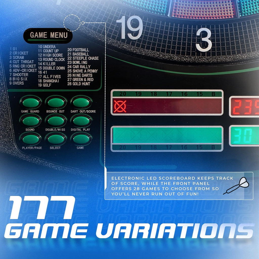 Electronic Dart Board Set 28 different games Digital Scoreboard Soft Tip Darts