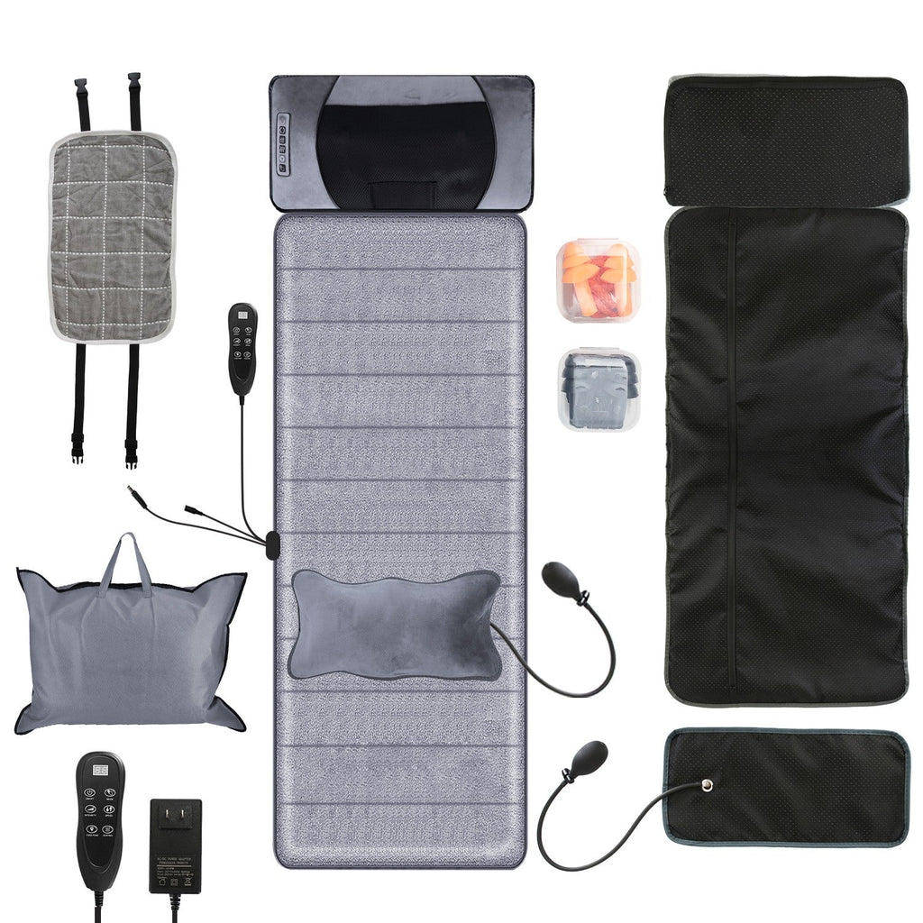 Full Body Electric Massage Mat Heat Chair Pad Neck Pillow 10 Vibrations