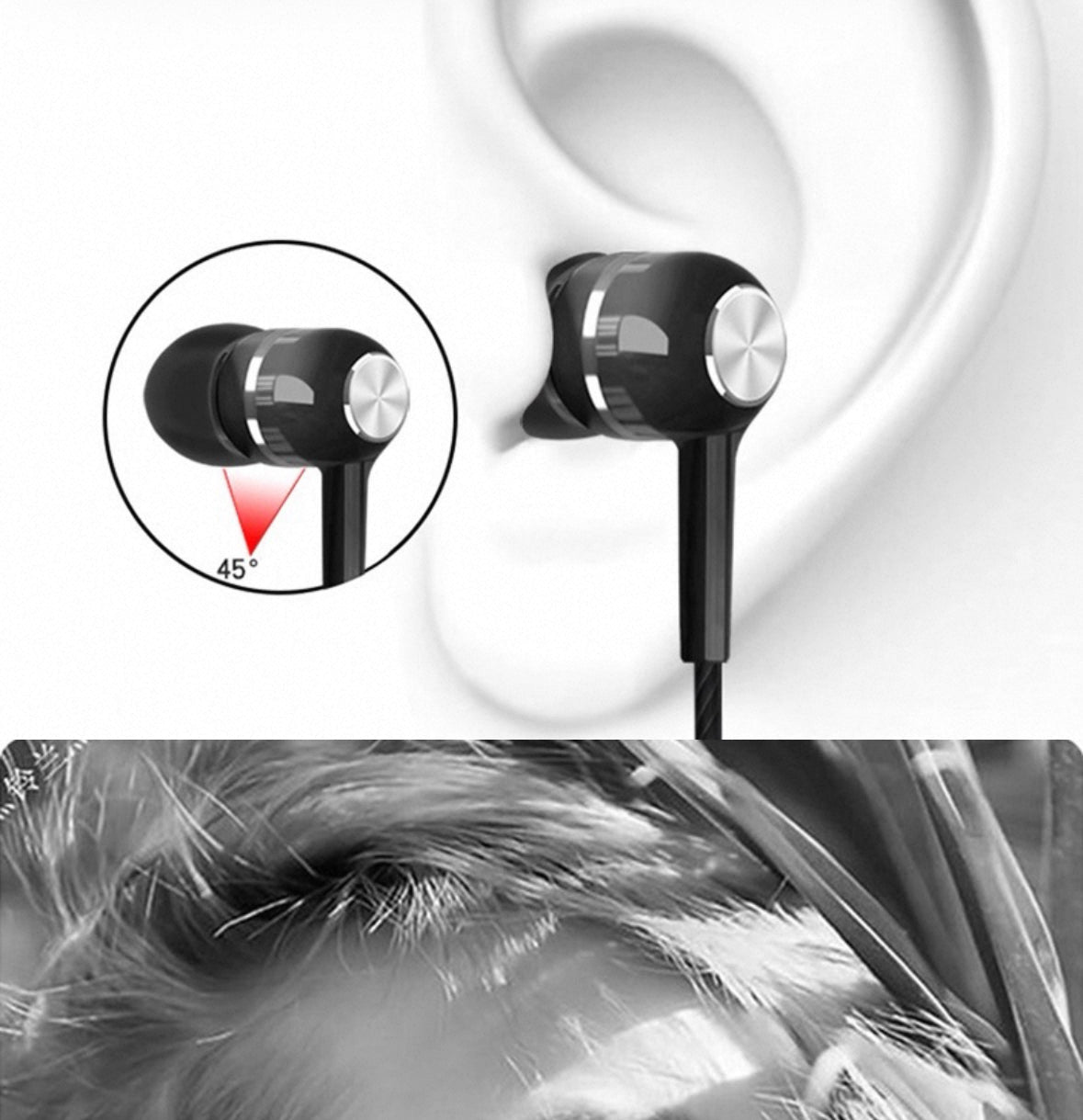 Long Cord In-Ear Bass Headphones