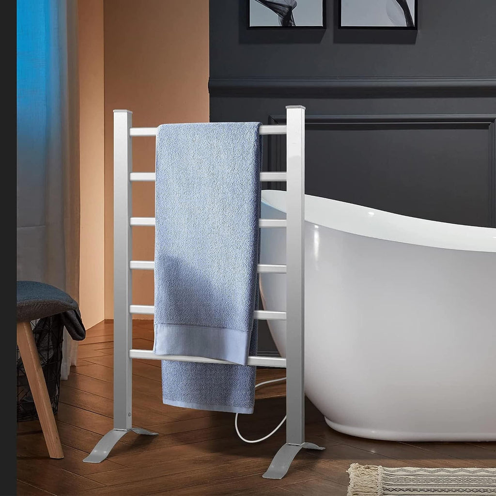 Electric Heated Towel Warmer Wall Mounted Bathroom, 6 Bars Drying Rack NEW