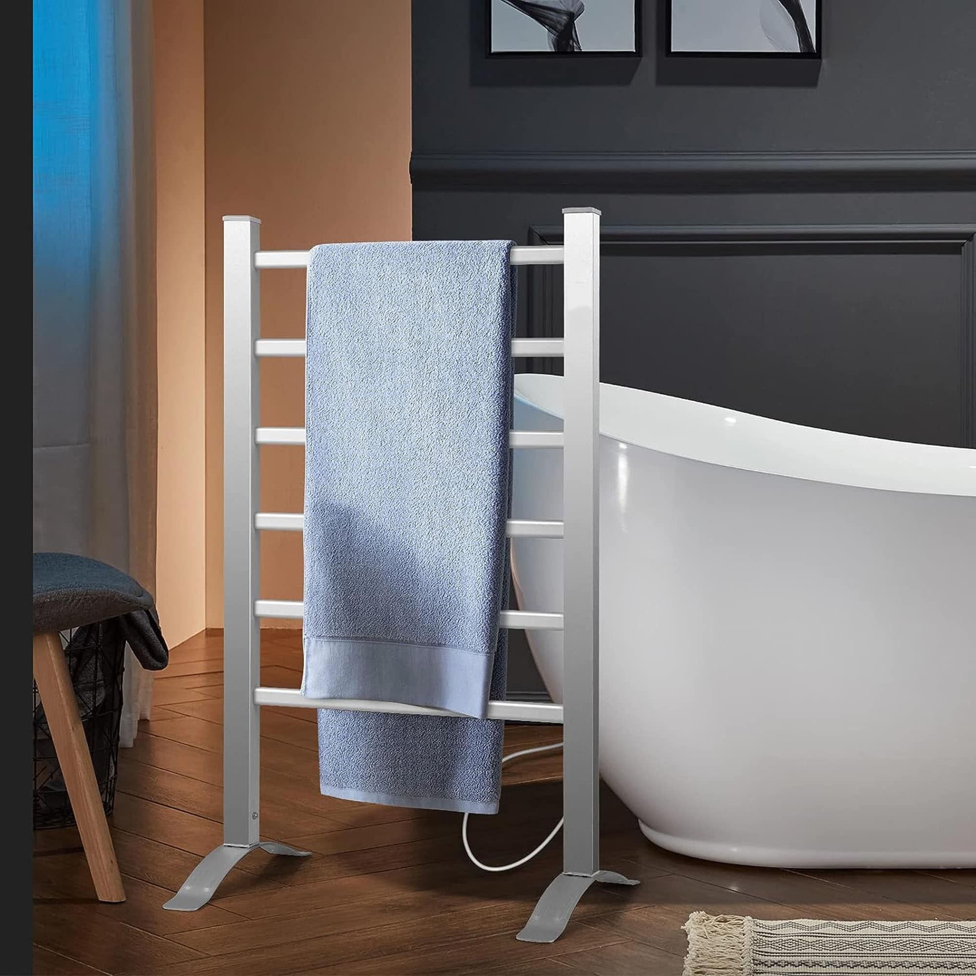 Electric Heated Towel Warmer Wall Mounted Bathroom, 6 Bars Drying Rack NEW