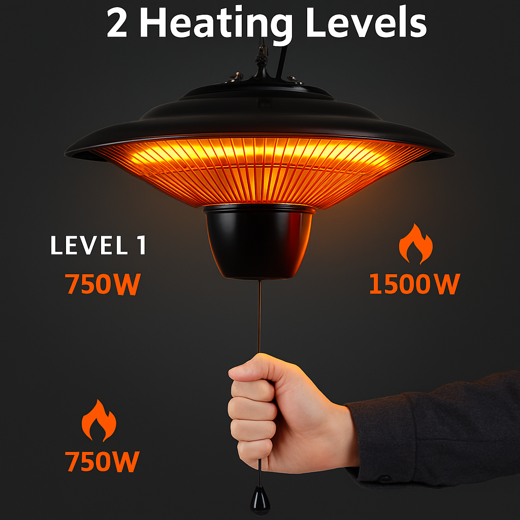 Hanging Patio Heater for Outdoor Use – 1500W