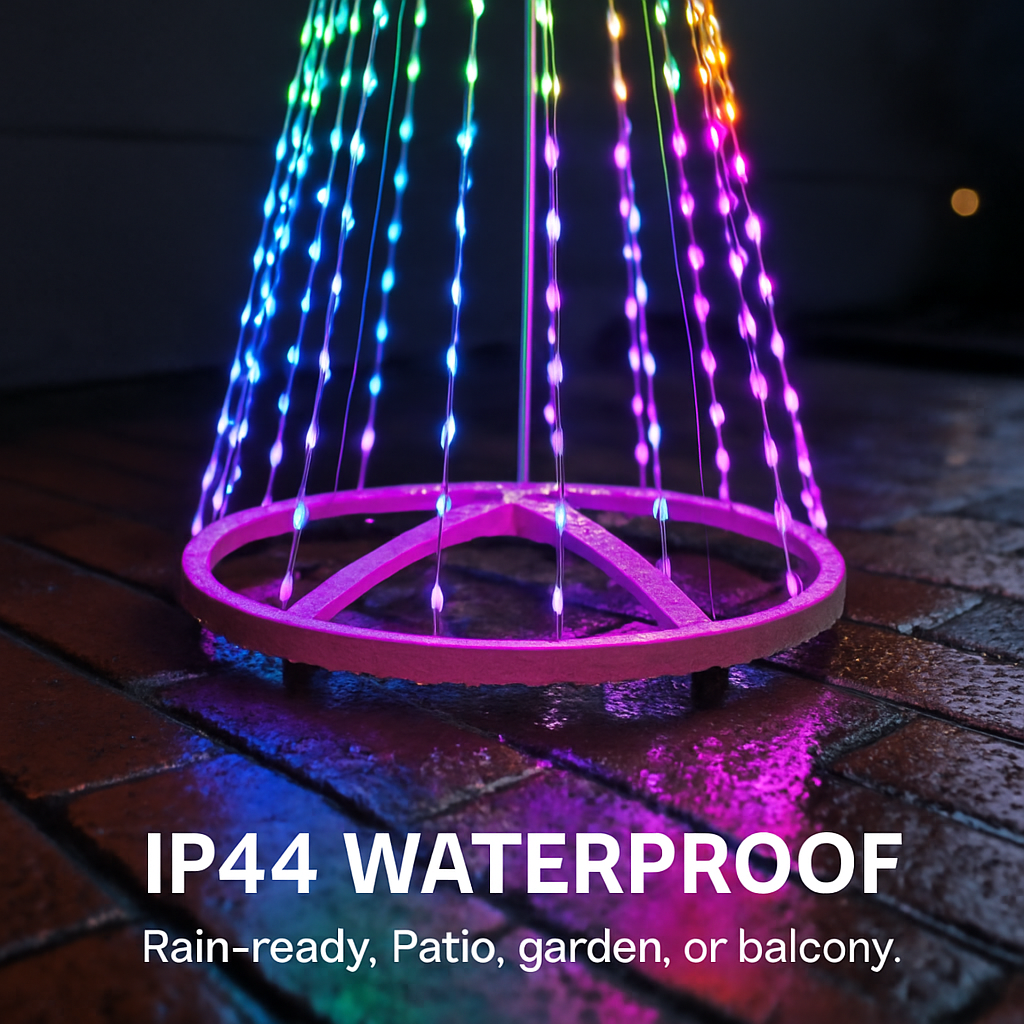 LED Smart Christmas Cone Tree Outdoor Lighted Christmas Tree Light with App Control Remote Control IP44 Waterproof Timer 210 Modes for Indoor Outside