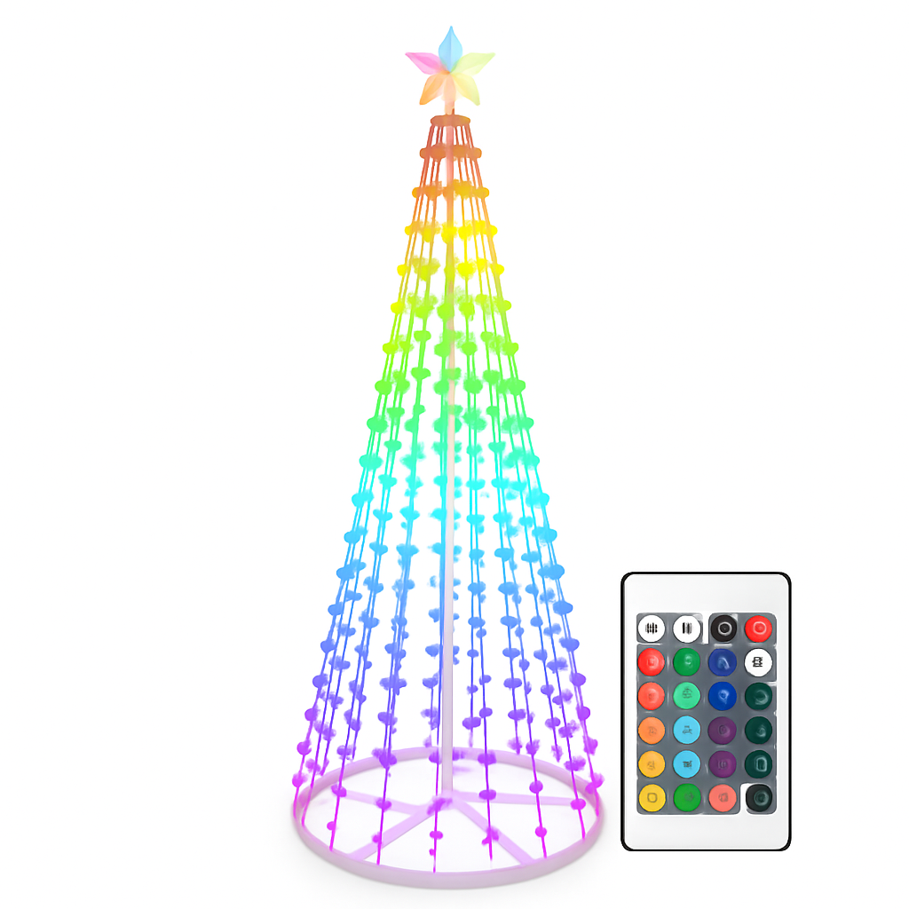 LED Smart Christmas Cone Tree Outdoor Lighted Christmas Tree Light with App Control Remote Control IP44 Waterproof Timer 210 Modes for Indoor Outside