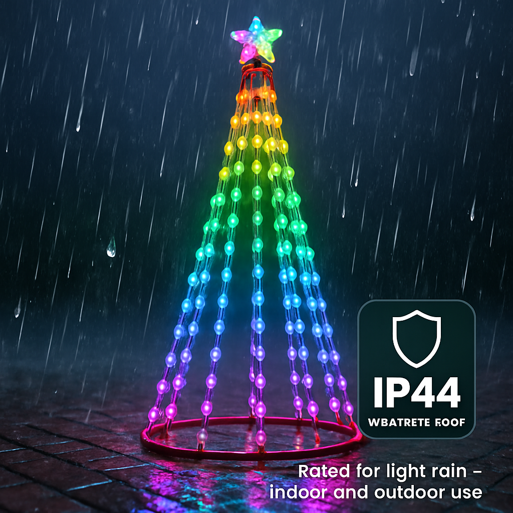 LED Smart Christmas Cone Tree Outdoor Lighted Christmas Tree Light with App Control Remote Control IP44 Waterproof Timer 210 Modes for Indoor Outside