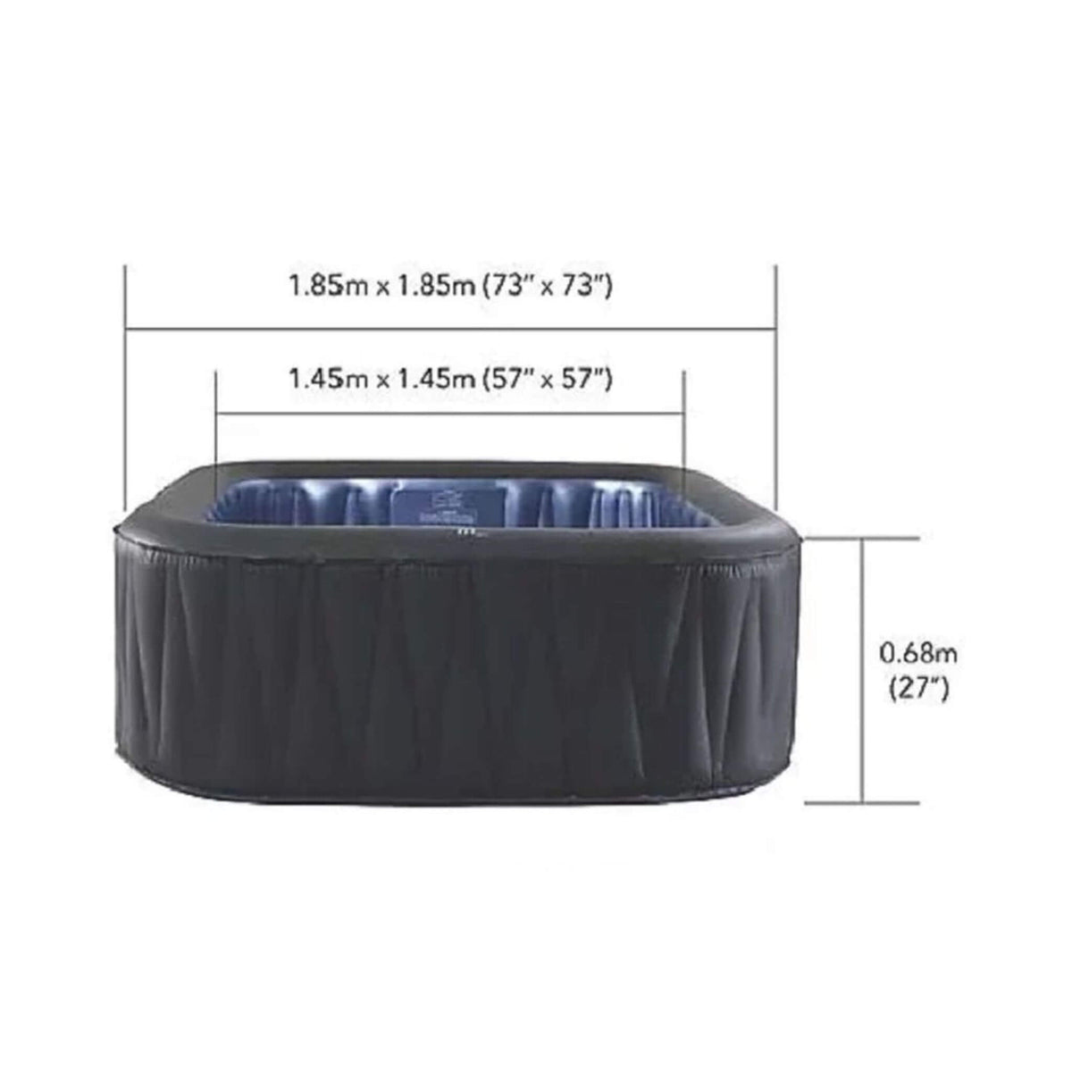 MSpa Tekapo 6-Person Inflatable Square Spa Hot Tub 132 Bubble Jets