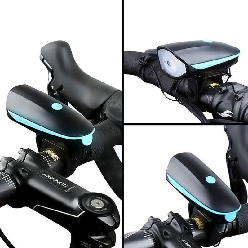 Waterproof LED Bicycle Headlight with 130dB Horn & Tail Light