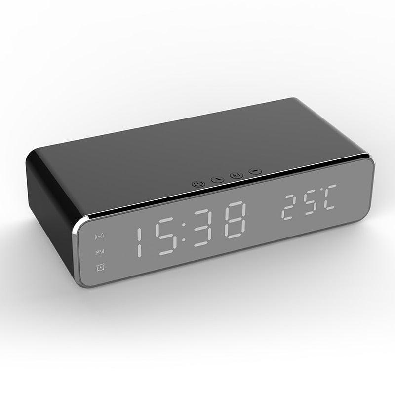 Digital Alarm Clock Wireless Mobile Phone Charger