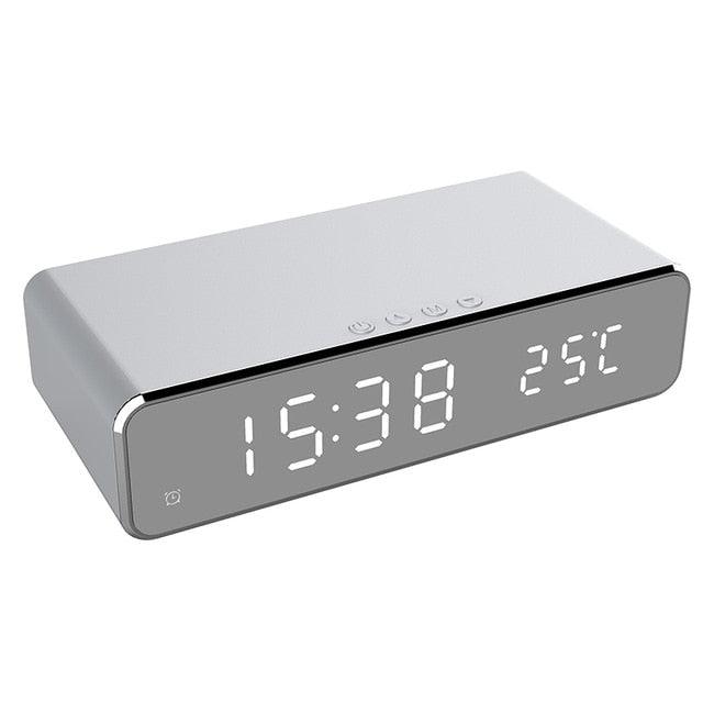 Digital Alarm Clock Wireless Mobile Phone Charger
