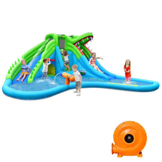 Kids Inflatable Crocodile Style Water Slide Bounce Castle