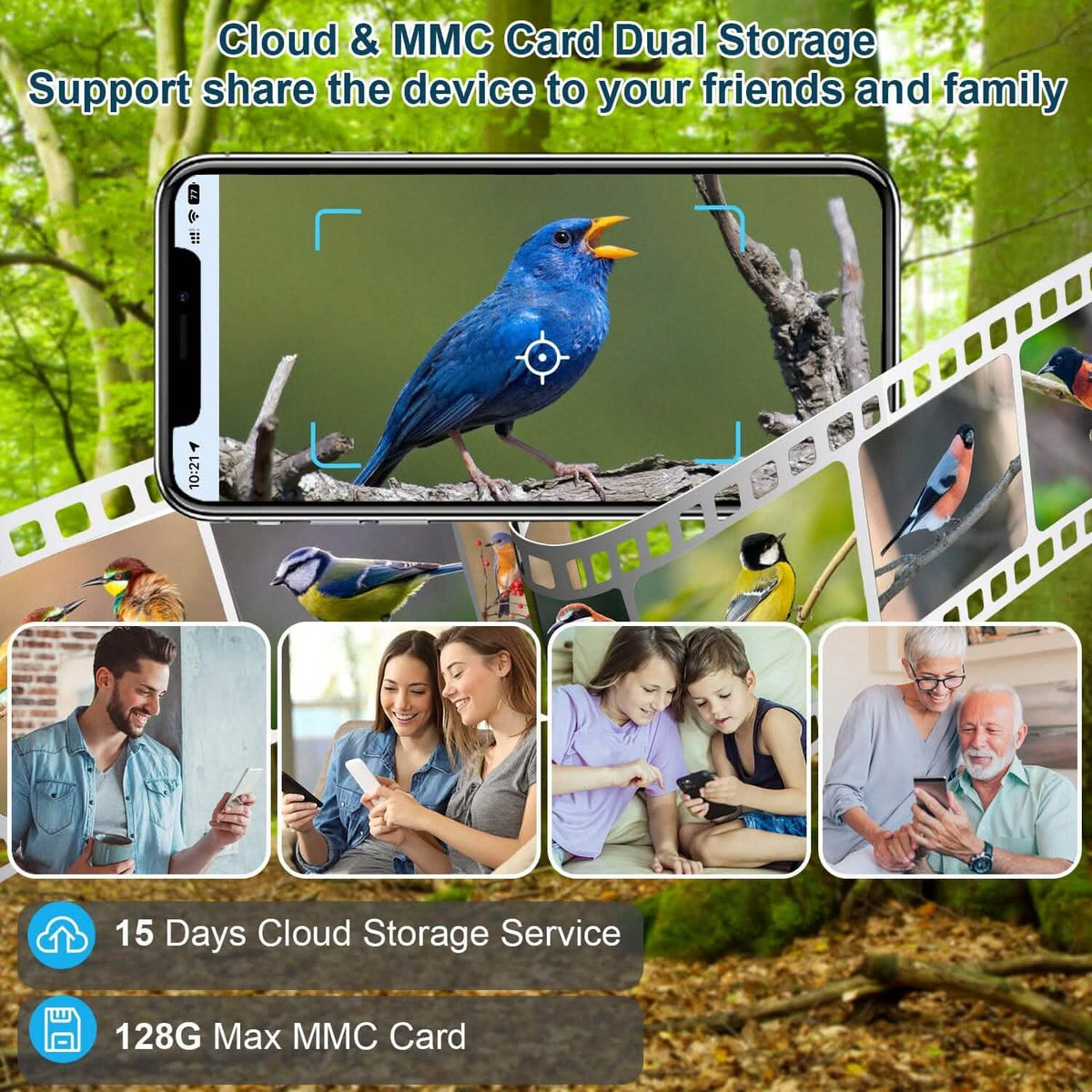 Smart Bird Feeder with Solar HD Camera & AI Detection
