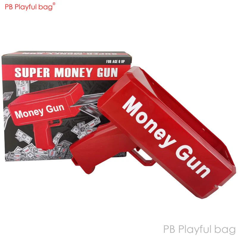 Electric Money Gun Dispenses 100pcs Realistic Looking Cash Party Wedding