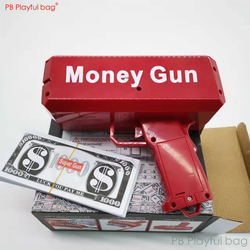 Electric Money Gun Dispenses 100pcs Realistic Looking Cash Party Wedding