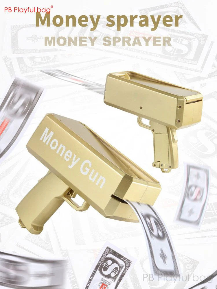 Electric Money Gun Dispenses 100pcs Realistic Looking Cash Party Wedding