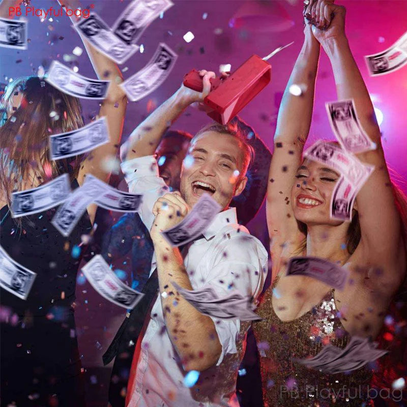 Electric Money Gun Dispenses 100pcs Realistic Looking Cash Party Wedding