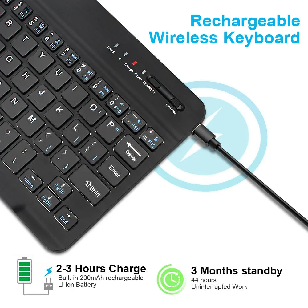Compact Wireless Keyboard Connect 4 Devices at Once