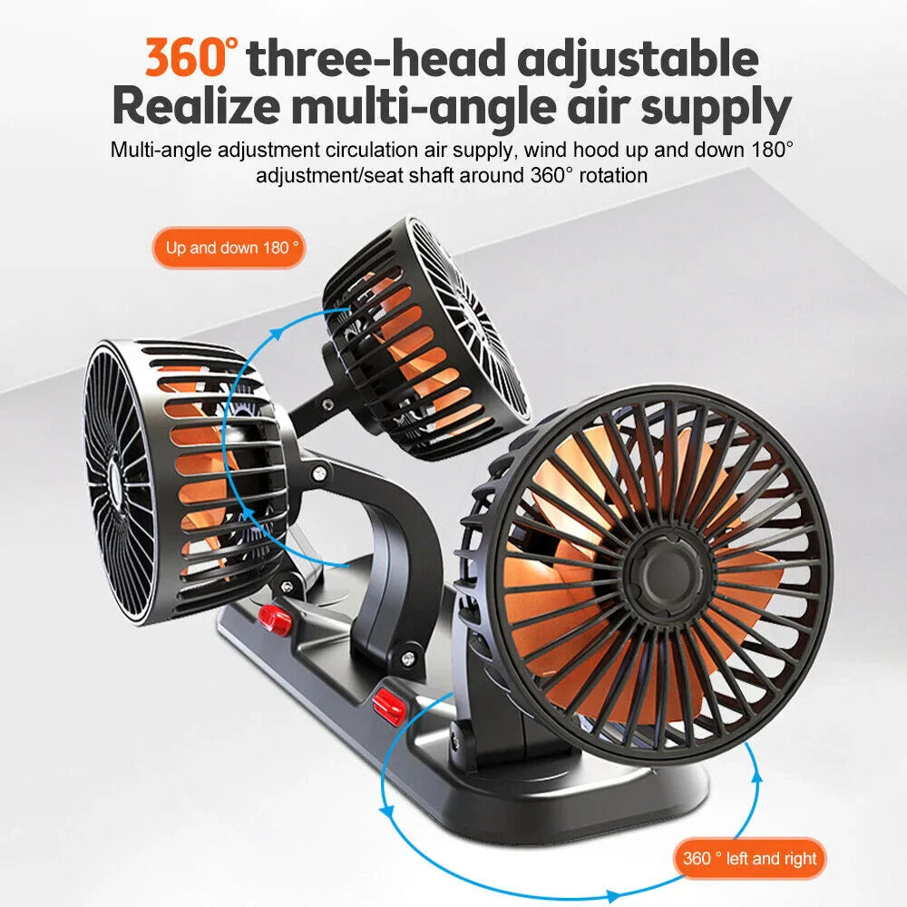 3 Head Automotive Dashboard Electric Fan