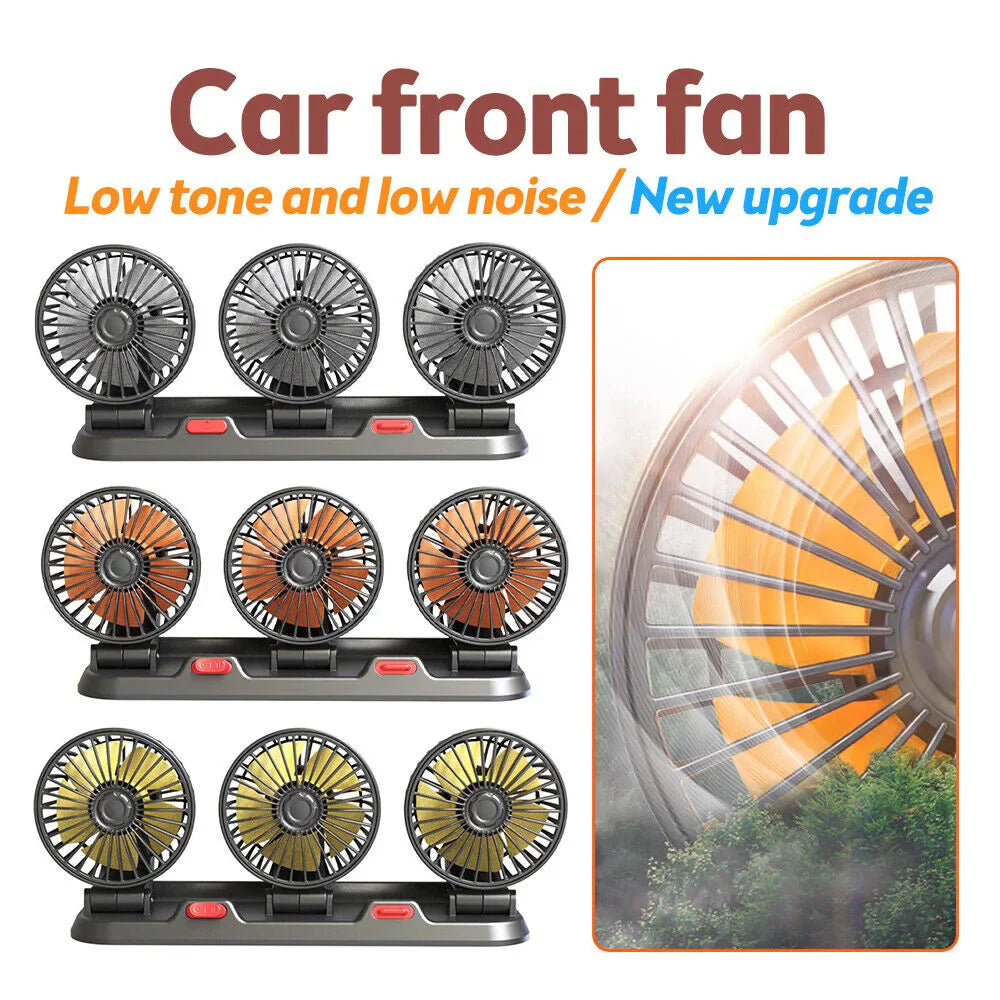 3 Head Automotive Dashboard Electric Fan