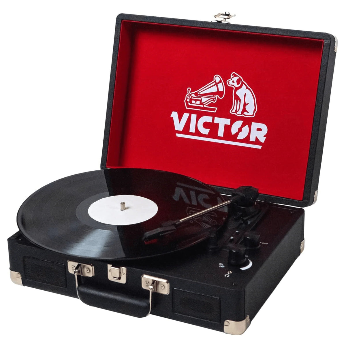 Metro Dual Bluetooth Suitcase Turntable – Black, Refurbished