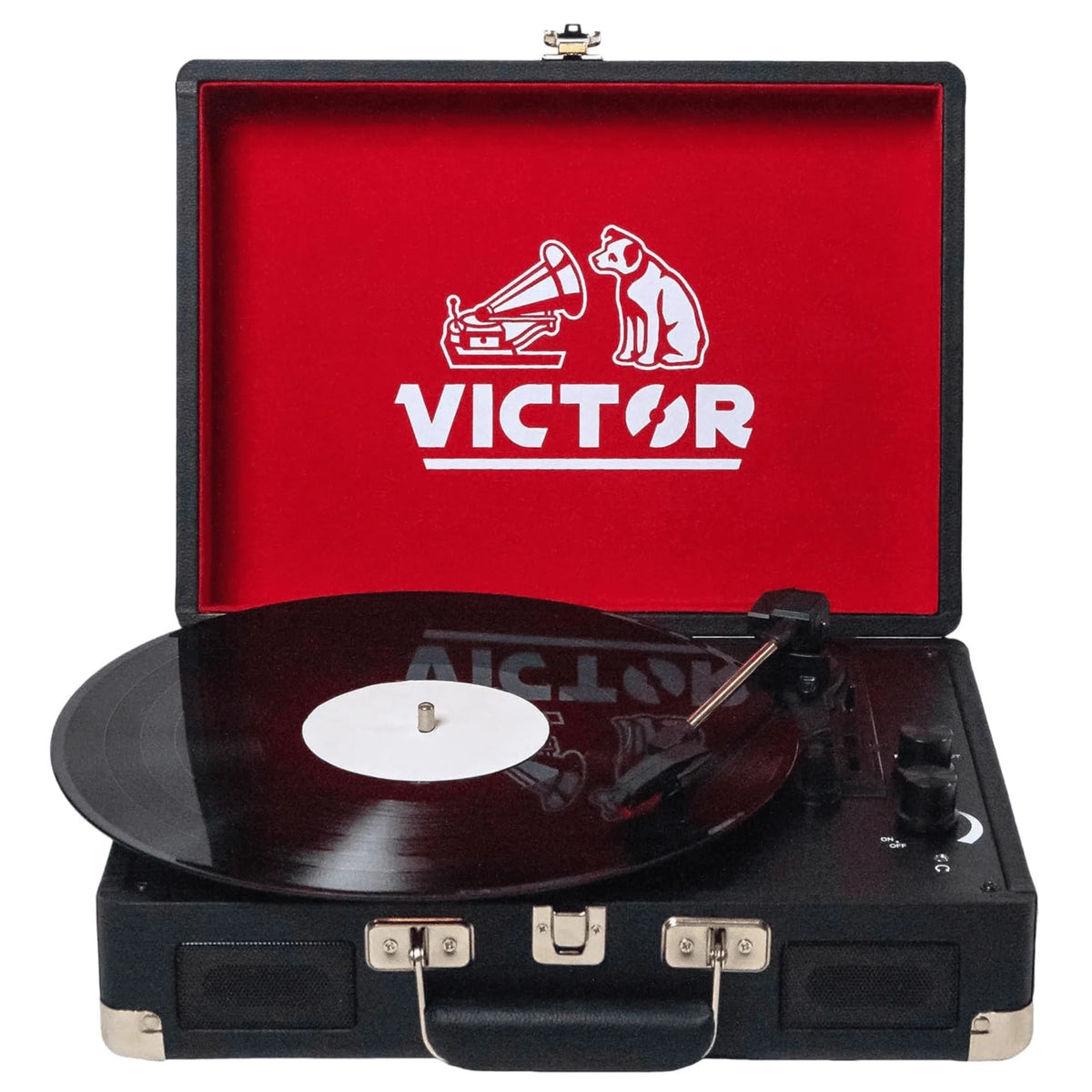 Metro Dual Bluetooth Suitcase Turntable – Black, Refurbished