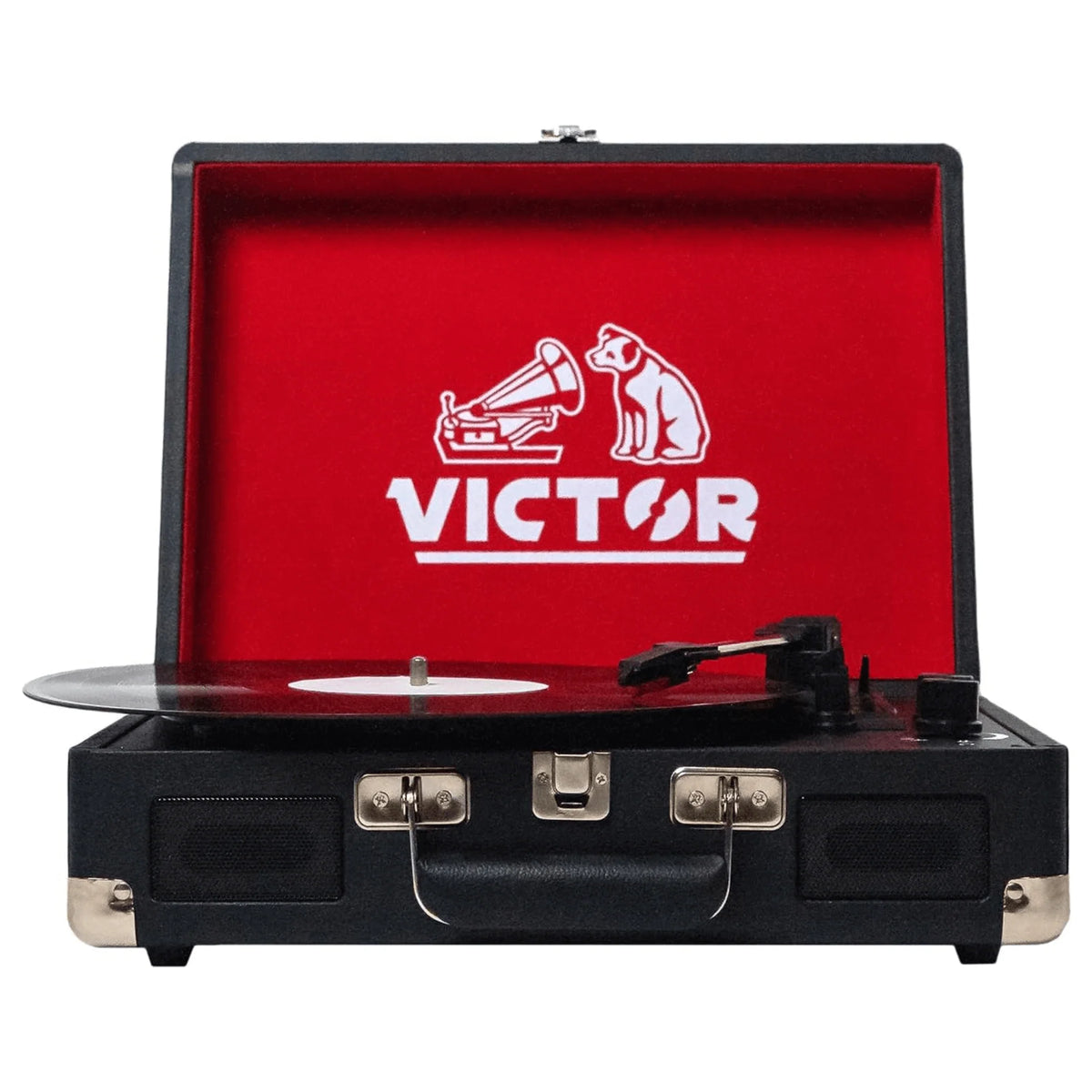 Metro Dual Bluetooth Suitcase Turntable – Black, Refurbished