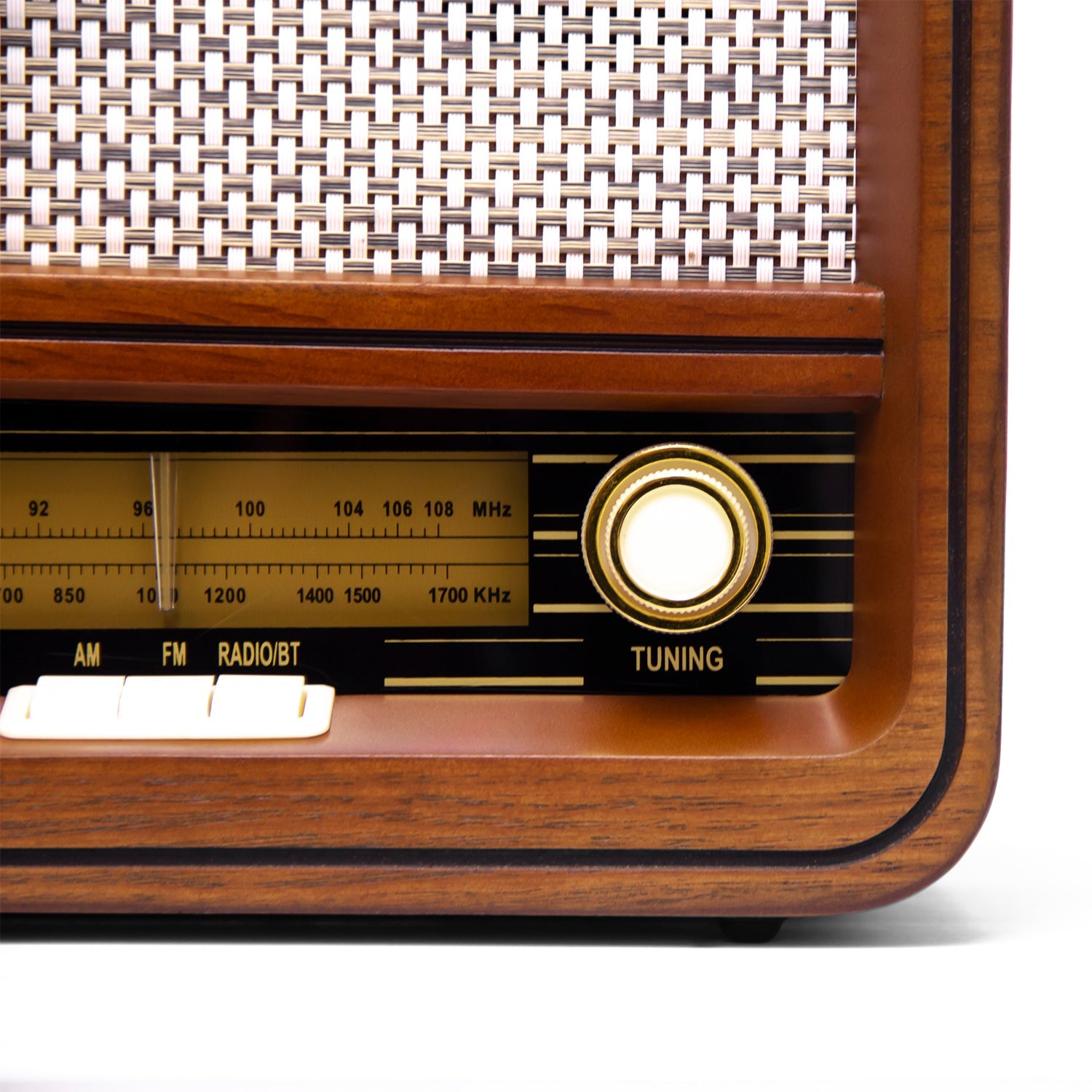 Vintage-Style Wooden AM/FM Radio – Retro Tabletop Radio with Classic Dial Tuning