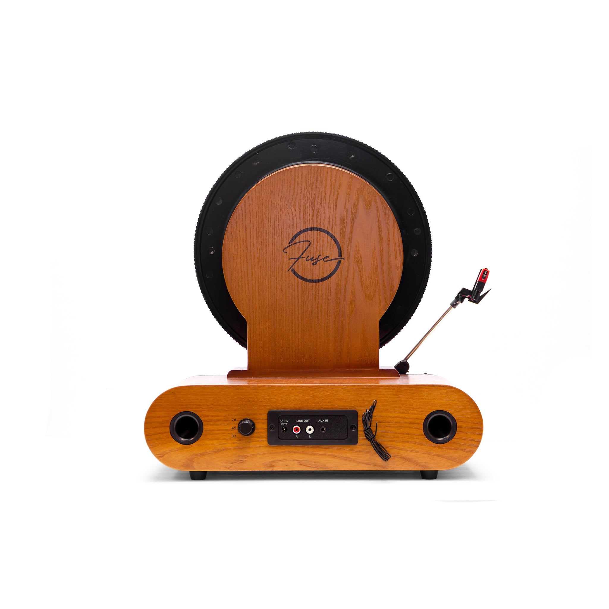Vertical Vinyl Record Player Bluetooth FM Clock